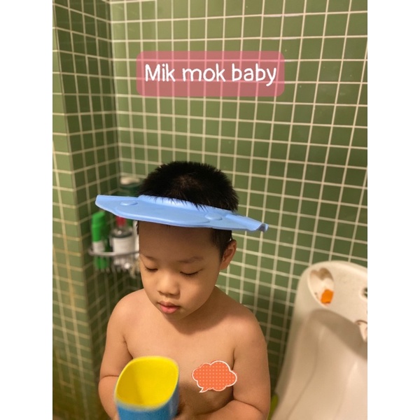 Mũ gội đầu chắn nước bào vệ tai và mắt cho bé, nón tắm có thể điều chỉnh vòng đầu