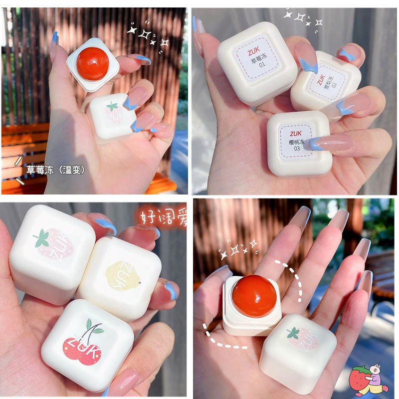 Son dưỡng ZUK chiết xuất từ trái cây dưỡng ẩm chống nứt môi / (Hàng Mới Về) Son Dưỡng Môi Giữ Ẩm Chăm Sóc Môi Hình Viên Kẹo Xinh Xắn/Son Dư