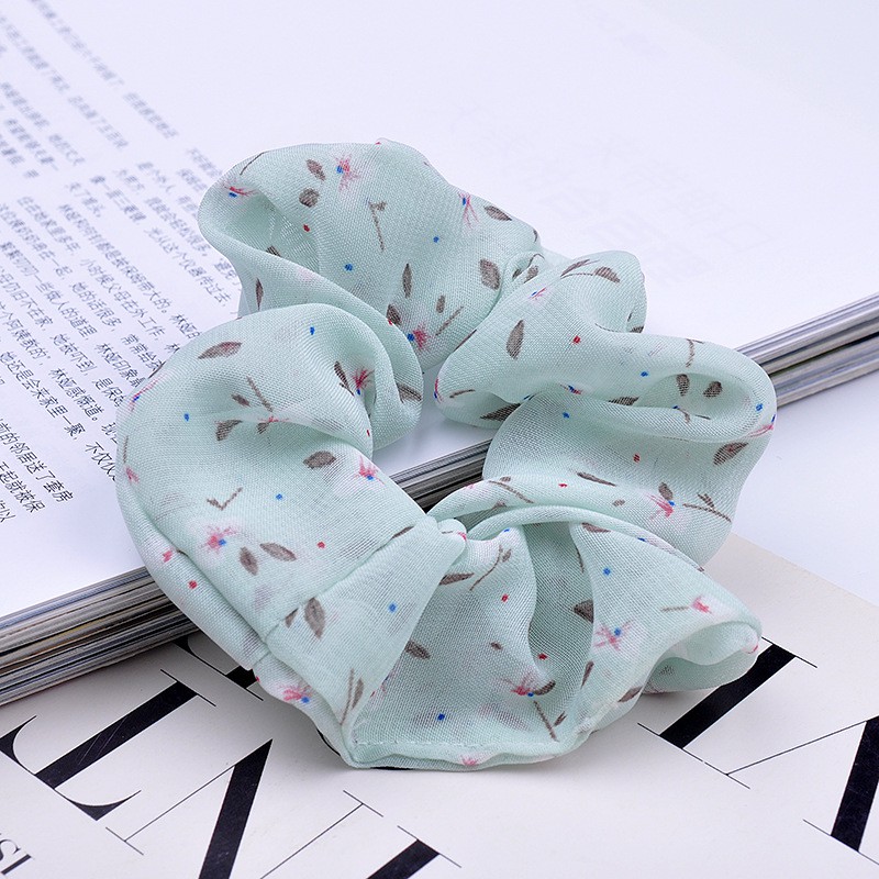 Chun scrunchies buộc tóc họa tiết hoa nhí