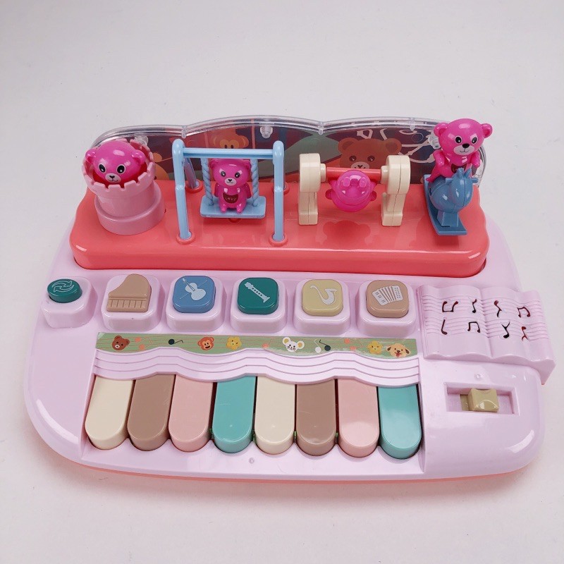 Bộ đồ chơi đàn piano vui nhộn-đánh phím gấu nhảy bằng pin cực hay