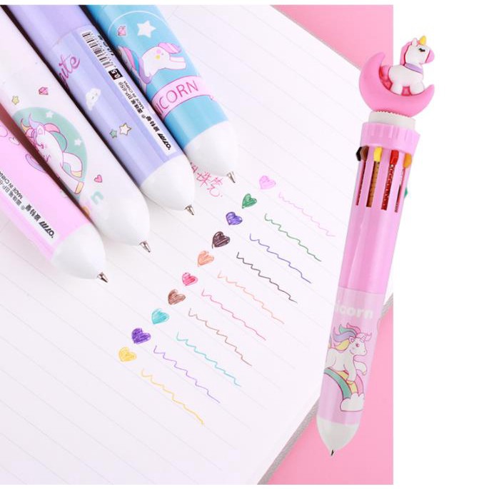 Bút bi nhiều màu sắc 10 trong 1