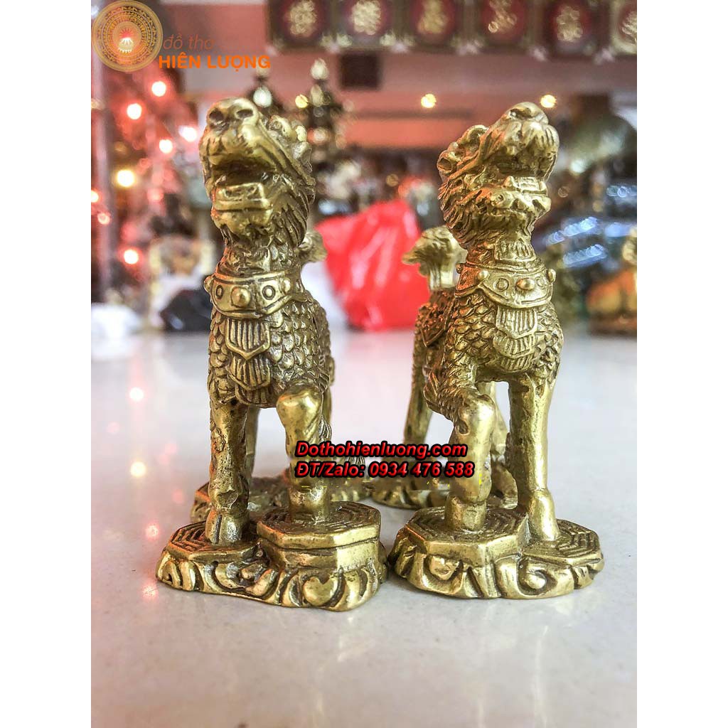 Đôi Kì Lân Treo Bằng Đồng Cao 8cm- Tứ Linh Phong Thủy