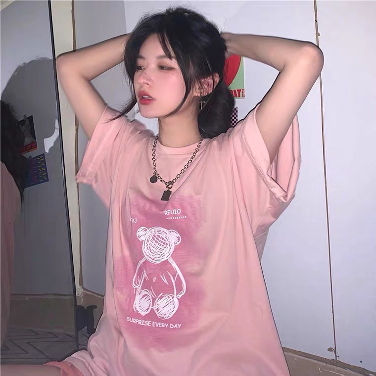 Áo Thun Unisex Nam Nữ Form Rộng Tay Lỡ GẤU EVERYDAY, Phong Cách UIzzang AT86