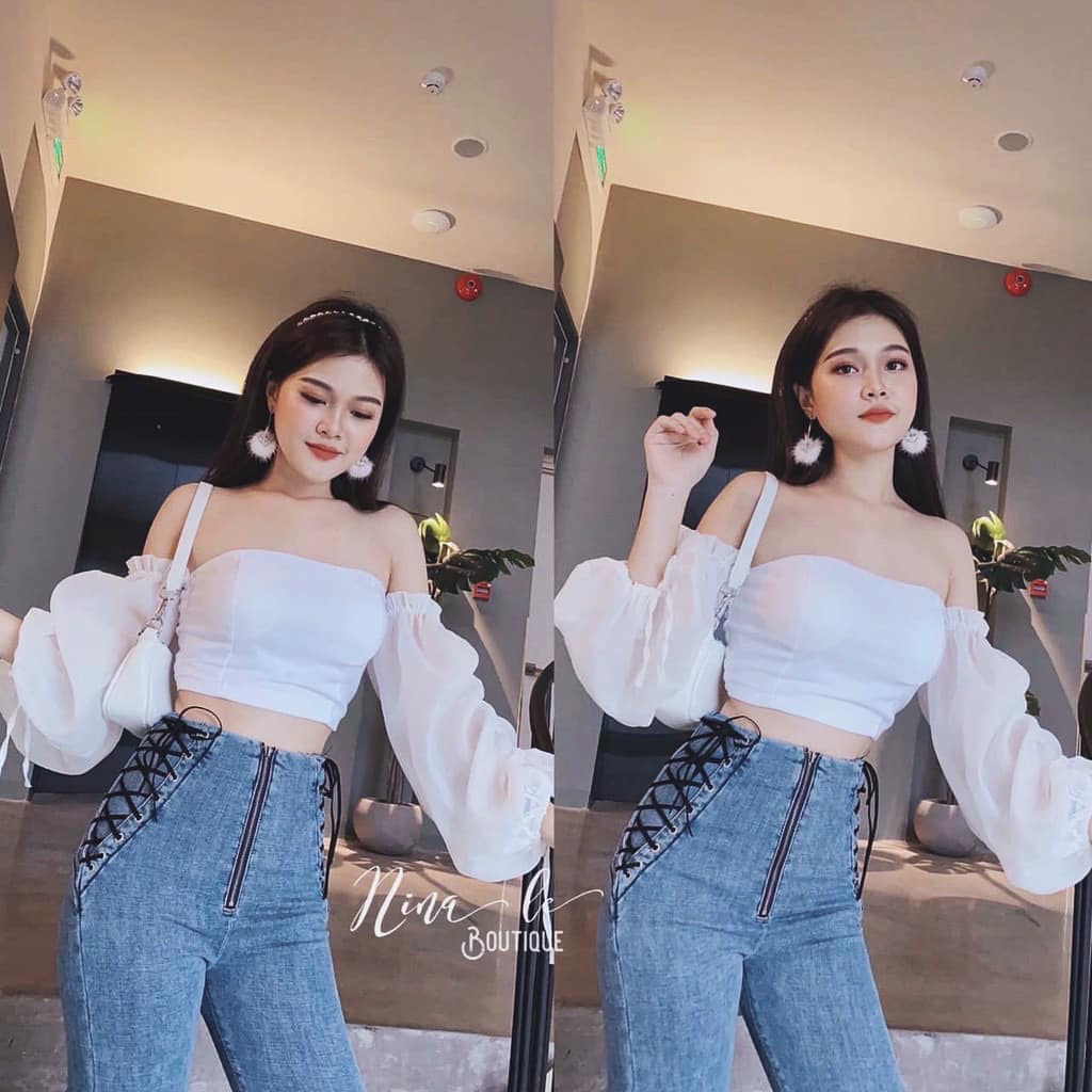 Quần jeans xanh đan dây 334(kèm ảnh thật,video)