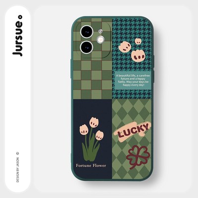 Ốp lưng JURSUE mềm viền vuông chống bẩn hình dễ thương đẹp Cho iPhone 17 16 15 14 13 12 11 Pro Max SE 2020 X XR XS ip 8 7 Plus Y2124