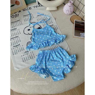 Bikibi chấm bi viền bèo bé gái