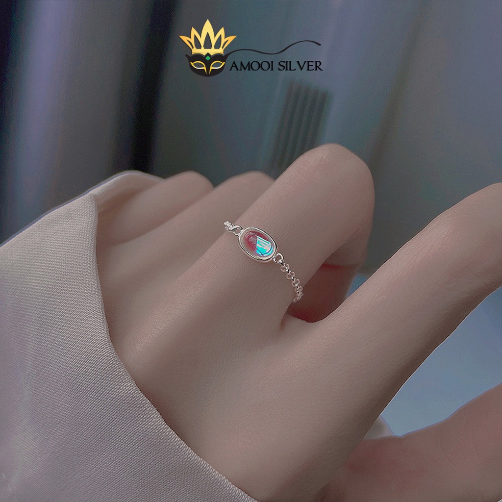 Nhẫn bạc S925 freesize opal dây rút - Amooi Silver AN97