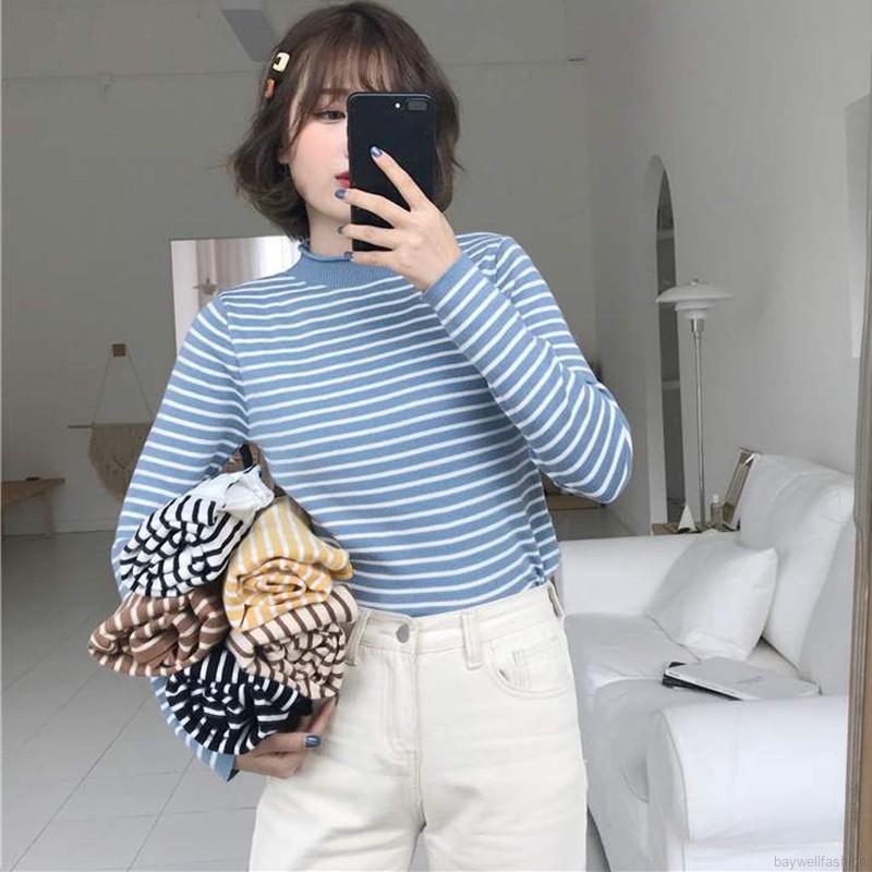 [Baywellfashion]Áo len cổ lọ dài tay phong cách Hàn Quốc trẻ trung dành cho nữ | BigBuy360 - bigbuy360.vn