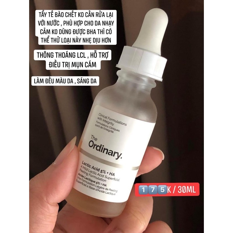 SERUM THE ORDINARY LACTIC ACID 5% TẨY TBC nhẹ dịu cho da