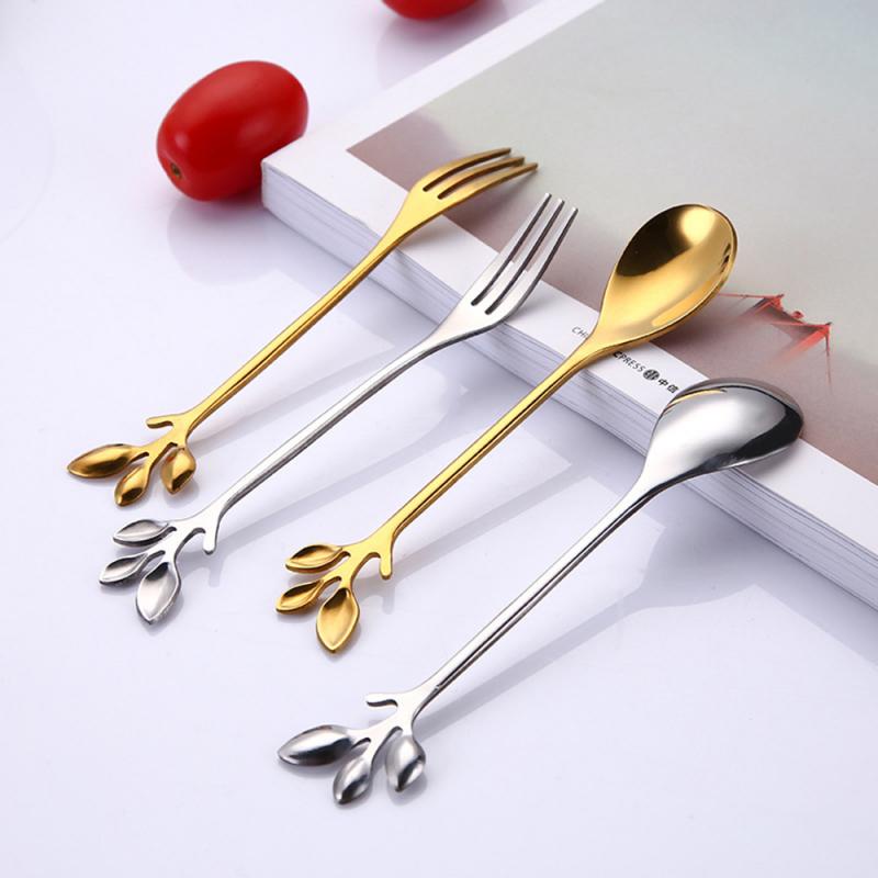 Bộ Muỗng Nĩa Ăn Tráng Miệng Bằng Thép Không Gỉ