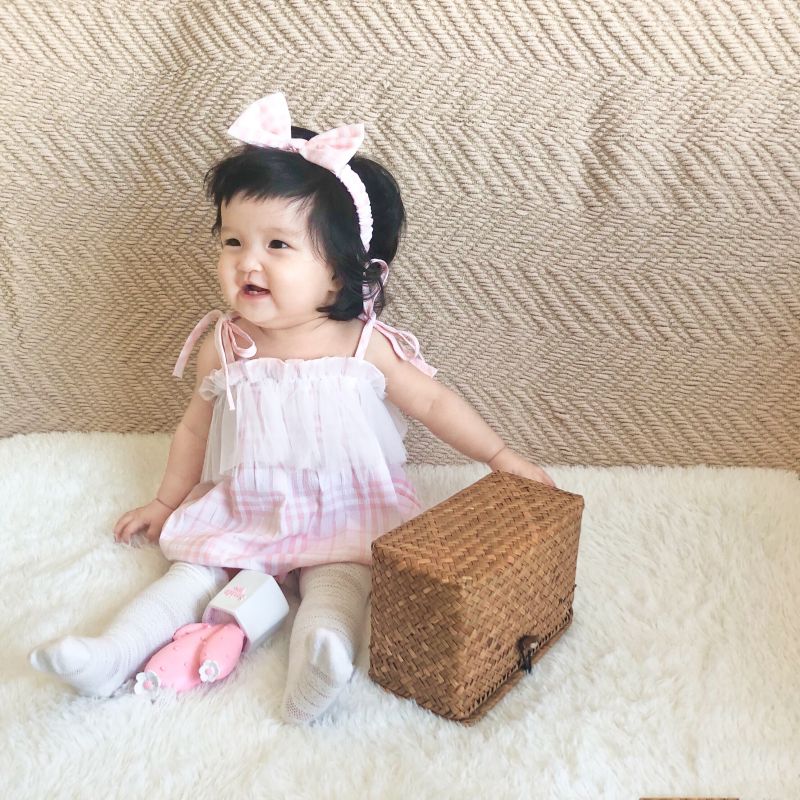 Soffny Áo liền quần phong cách công chúa thích hợp cho sinh nhật đám cưới phong cách Hàn Quốc cho bé gái sơ sinh
