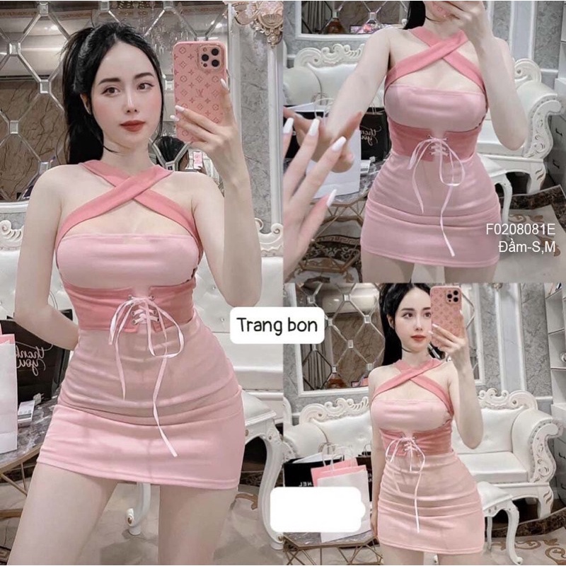 Đầm tơ tay sát nách dáng suông phối ren đuôi cá