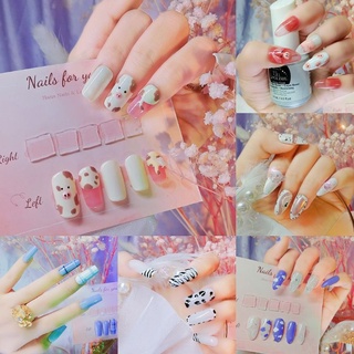 Móng tay giả, nailbox thiết kế theo số đo Hàn Quốc, dễ thương, bò sữa tặng kèm 7 món
