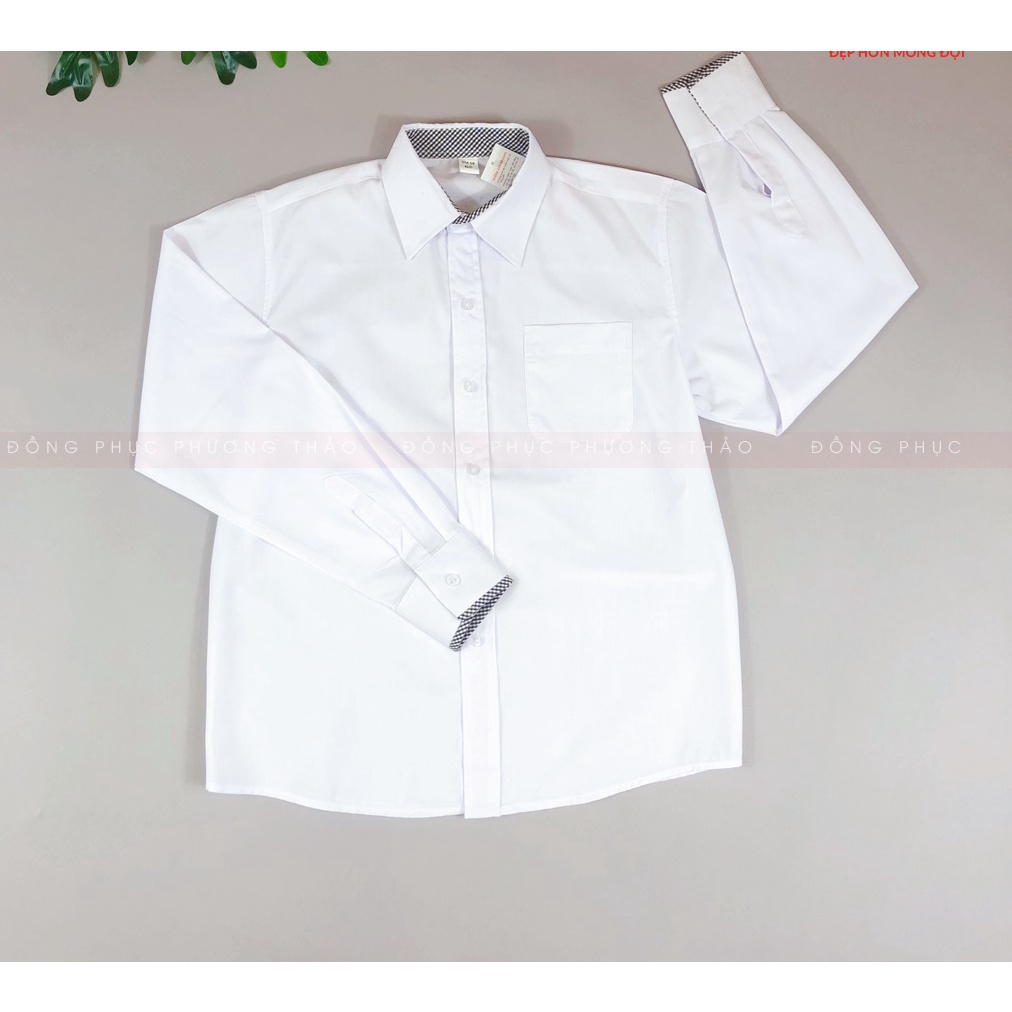 Áo sơ mi nam dài tay đồng phục học sinh Đông Thái – Cấp 2