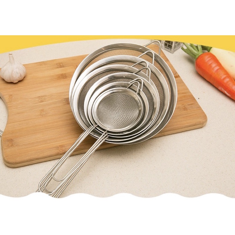 Vợt Rây Bột Inox lọc trà cafe có tay cầm làm bánh vắt chanh inox - Dụng Cụ Lọc Bột Rây Lọc Sifter Lưới Lọc