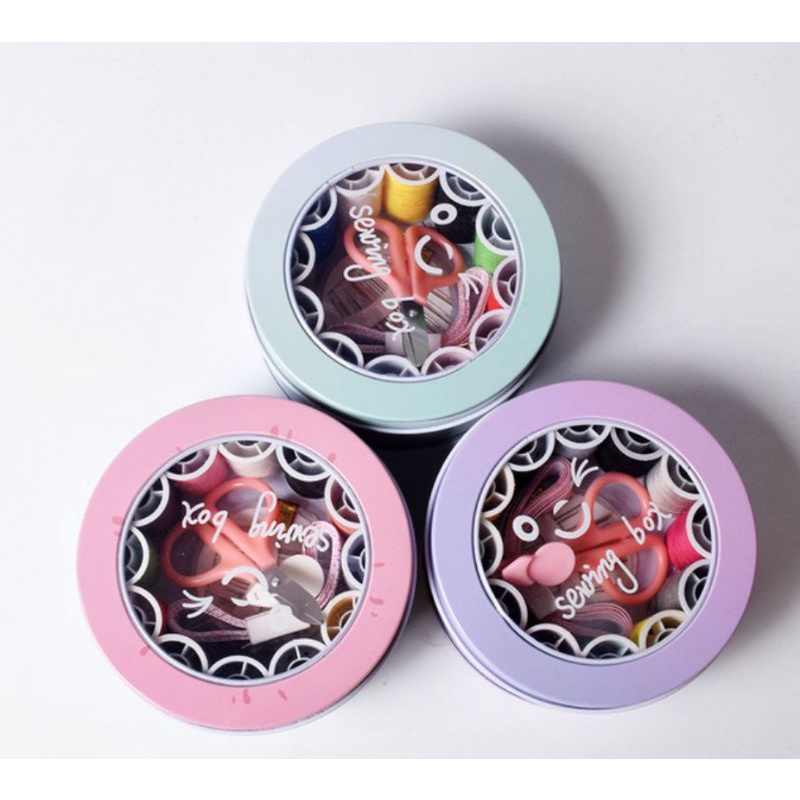 Bộ kim chỉ hộp tròn 12 cuộn,,,