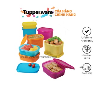 Bộ hộp trữ khô, trữ mát Colorful Rectangular Tupperware, bảo quản thực phẩm, nhựa nguyên sinh an toàn