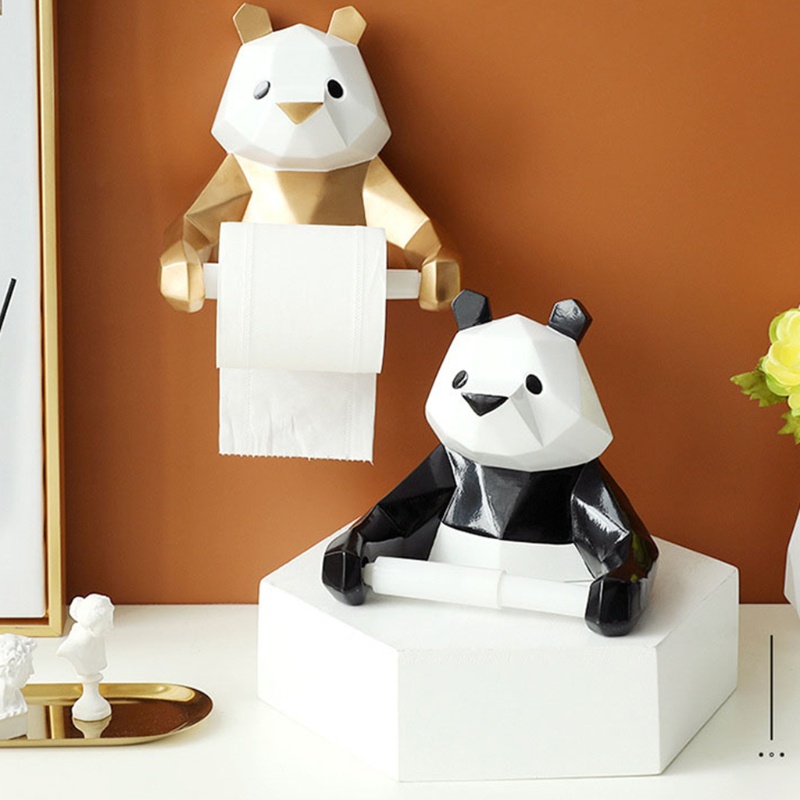Giá Đỡ Cuộn Giấy Vệ Sinh Gắn Tường Hình Gấu Trúc Phong Cách Bắc Âu