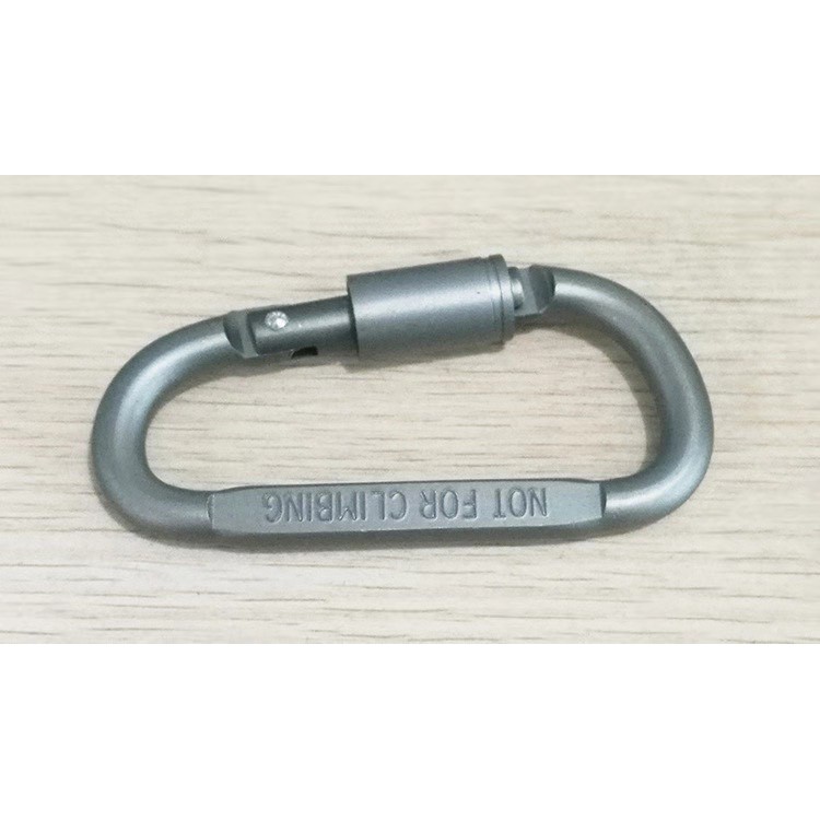 Móc Đa Năng Móc Khóa Nhôm Đi Phượt Carabiner Chữ D Khoá Xoay 8cm