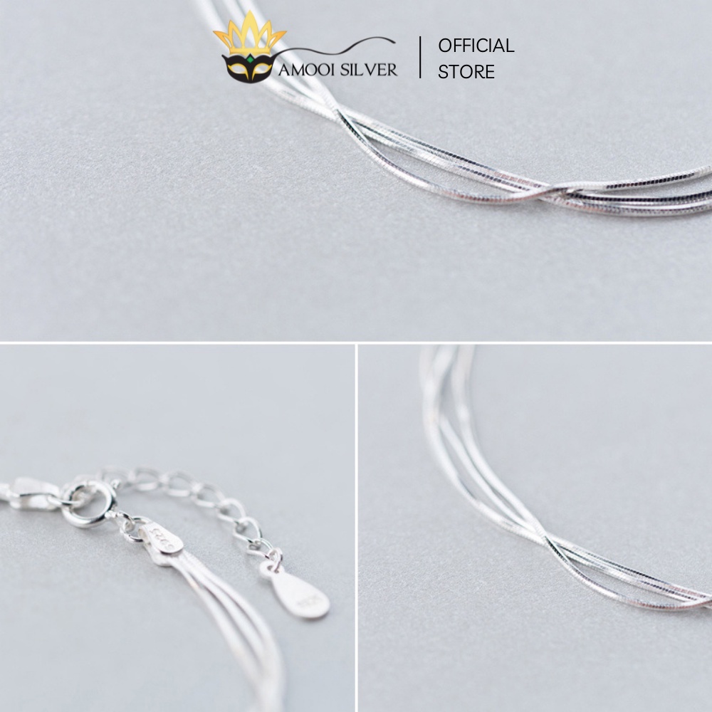Lắc Tay Bạc S925 Cao Cấp Mẫu Sợi Mảnh 3 Dây Chắc Chắn - Amooi Silver AT33