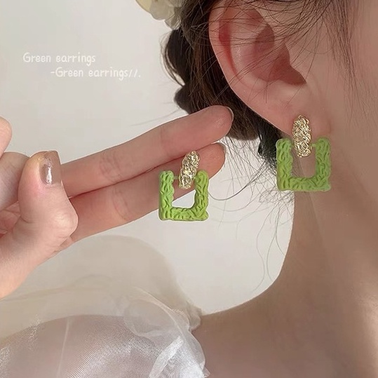 Bông Tai Đinh Tán Thời Trang Mùa Hè Màu Xanh Lá Nhỏ 2022 Cho Nữ