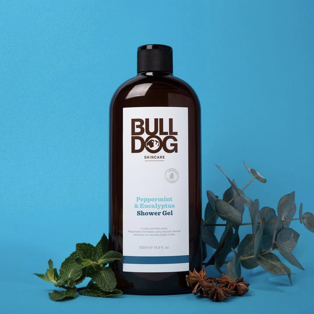 Sữa Tắm Cho Nam BULLDOG Peppermint &amp; Eucalyptus Shower Gel - 500ml - Hàng Chính Hãng