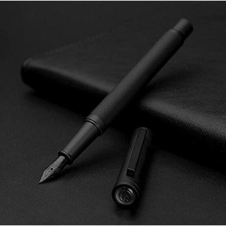 Bút đài phun nước rừng đen mờ Thiết kế cổ điển cực mịn với bộ chuyển đổi và hộp quà kim loại của Hongdian 1850