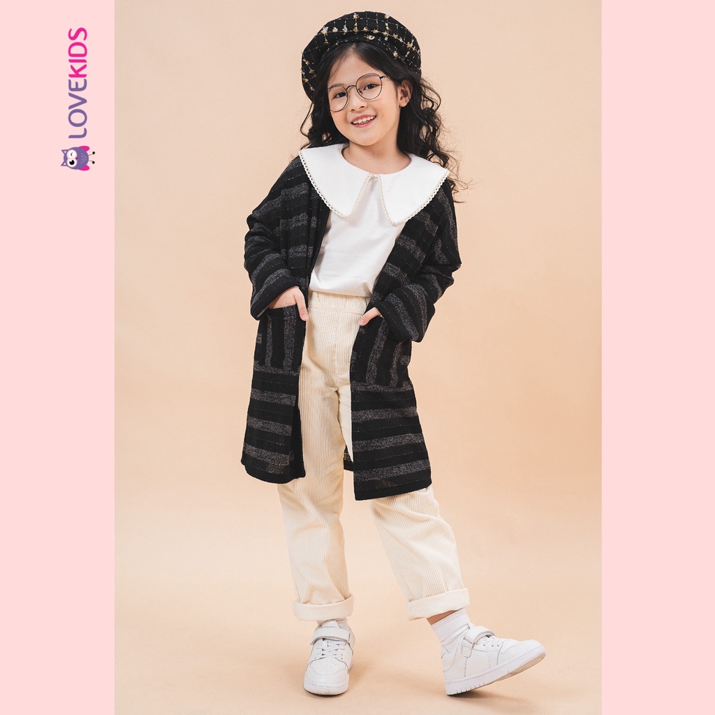 Cardigan Premier Fabric kẻ ngang bé gái - Lovekids