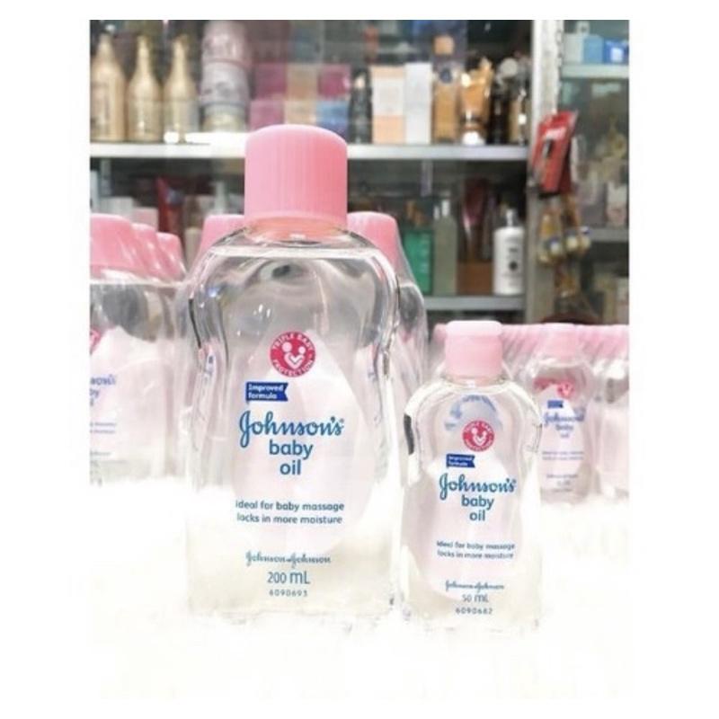 Dầu mát xa dưỡng ẩm Johnson's baby oil 50ml Dầu massage oil pink 200ml