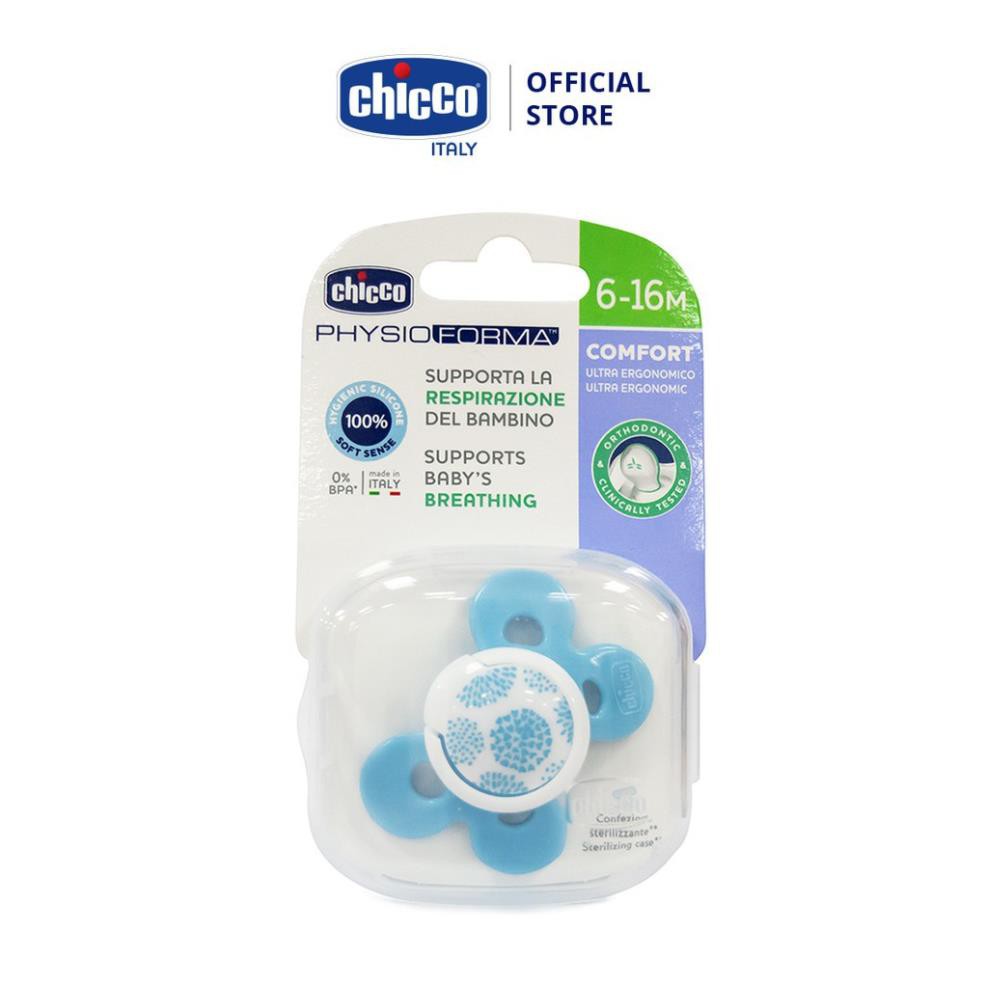 Ty ngậm silicon Chicco physio comfort  6M+