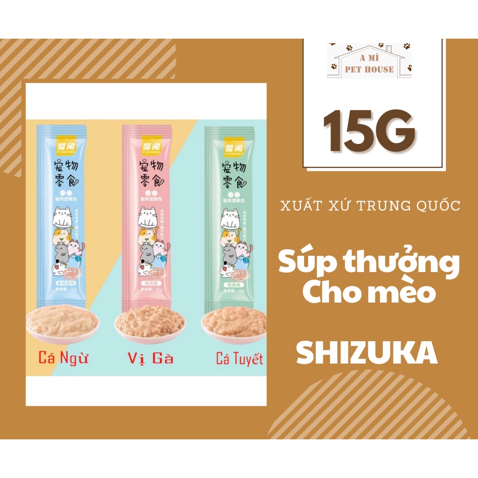 Súp thưởng Shizuka cho mèo 3 vị 15g/thanh