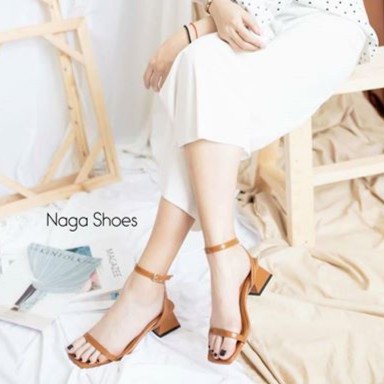 Giày Cao gót NAGASHOES mũi vuông quai chéo NAC88