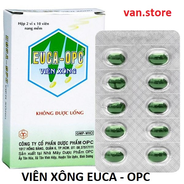 [Hộp 20 viên] Viên Xông EUCA OPC - Xông Khi Cảm Cúm, Xông Sát Khuẩn Mũi Họng