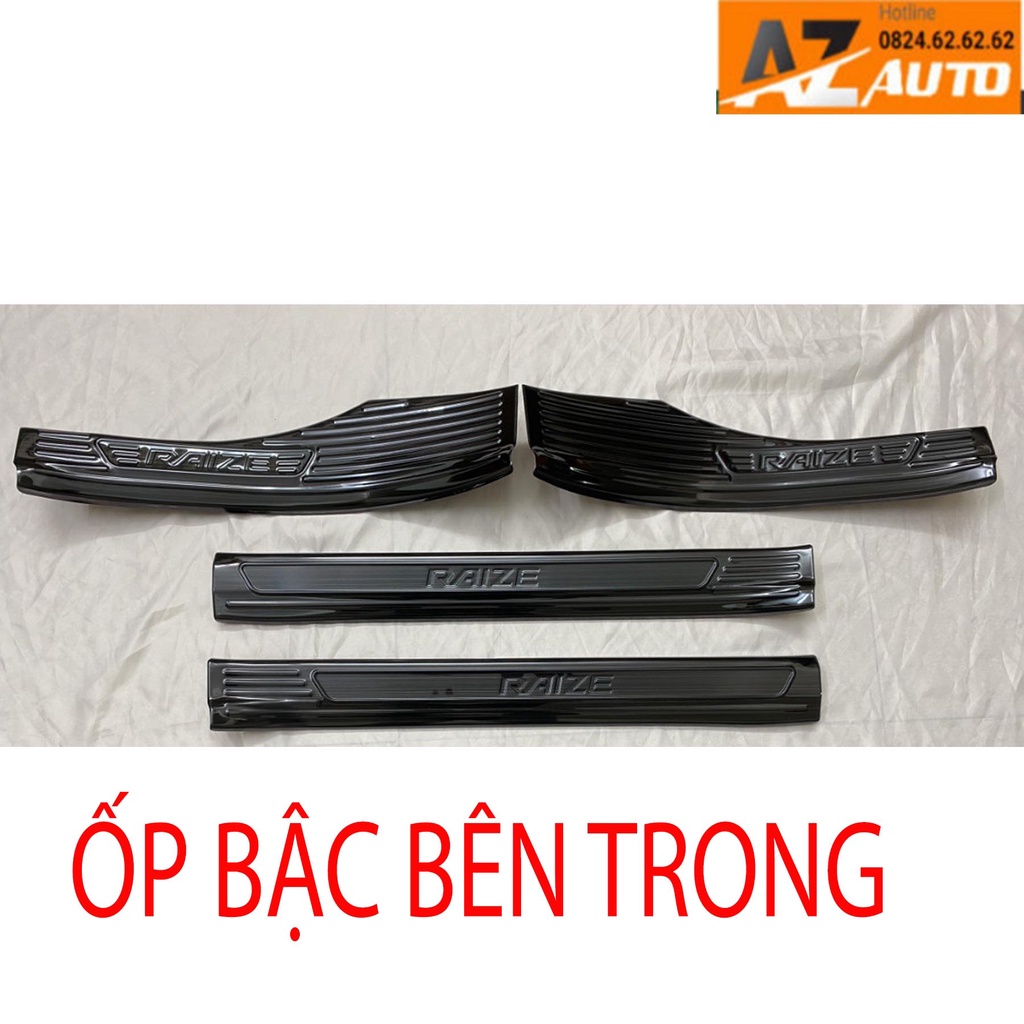 Ốp Bậc Cửa, Nẹp Bước Chân Toyota Raize 2021 - 2022, Vân TITAN Cao Cấp Tặng kèm keo dán