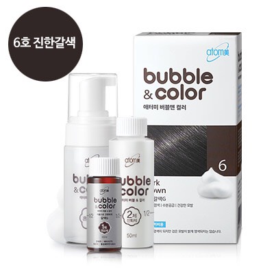 Gội Nhuộm tóc tại nhà dạng tạo Bọt Hàn Quốc ATM Bubble Collor 6 Màu Nâu Đen