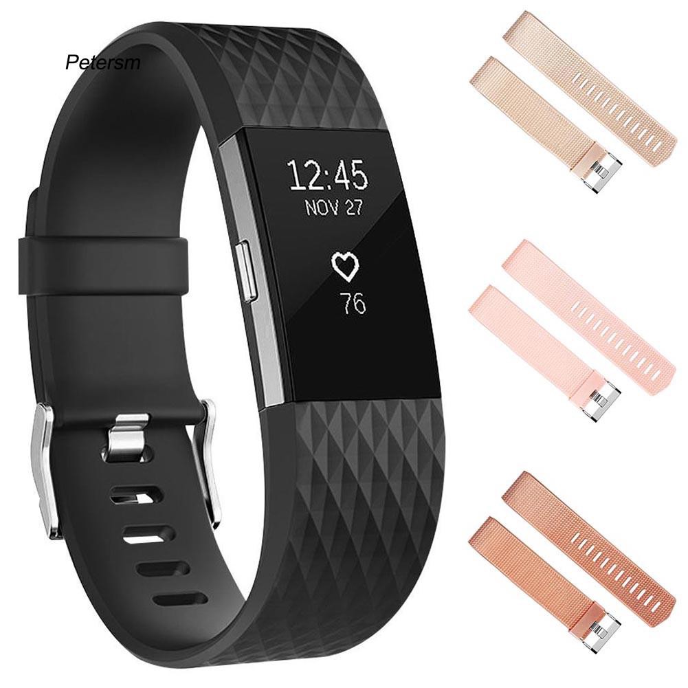 Dây đeo thay thế chất liệu mềm vân kim cương cho Fitbit Charge 2