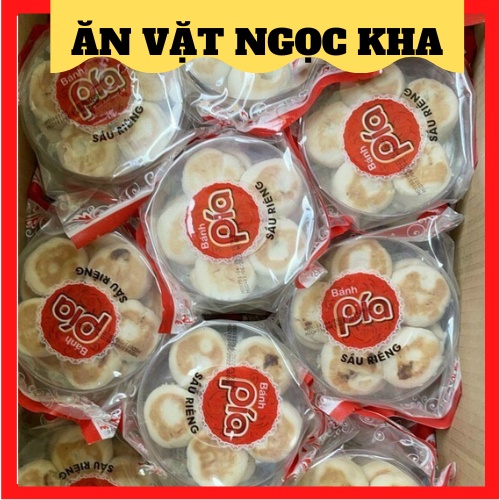 Hộp 10 cái bánh pía mini nhân đậu sầu riêng thơm, béo, ăn vặt an giang, ăn vặt long xuyên