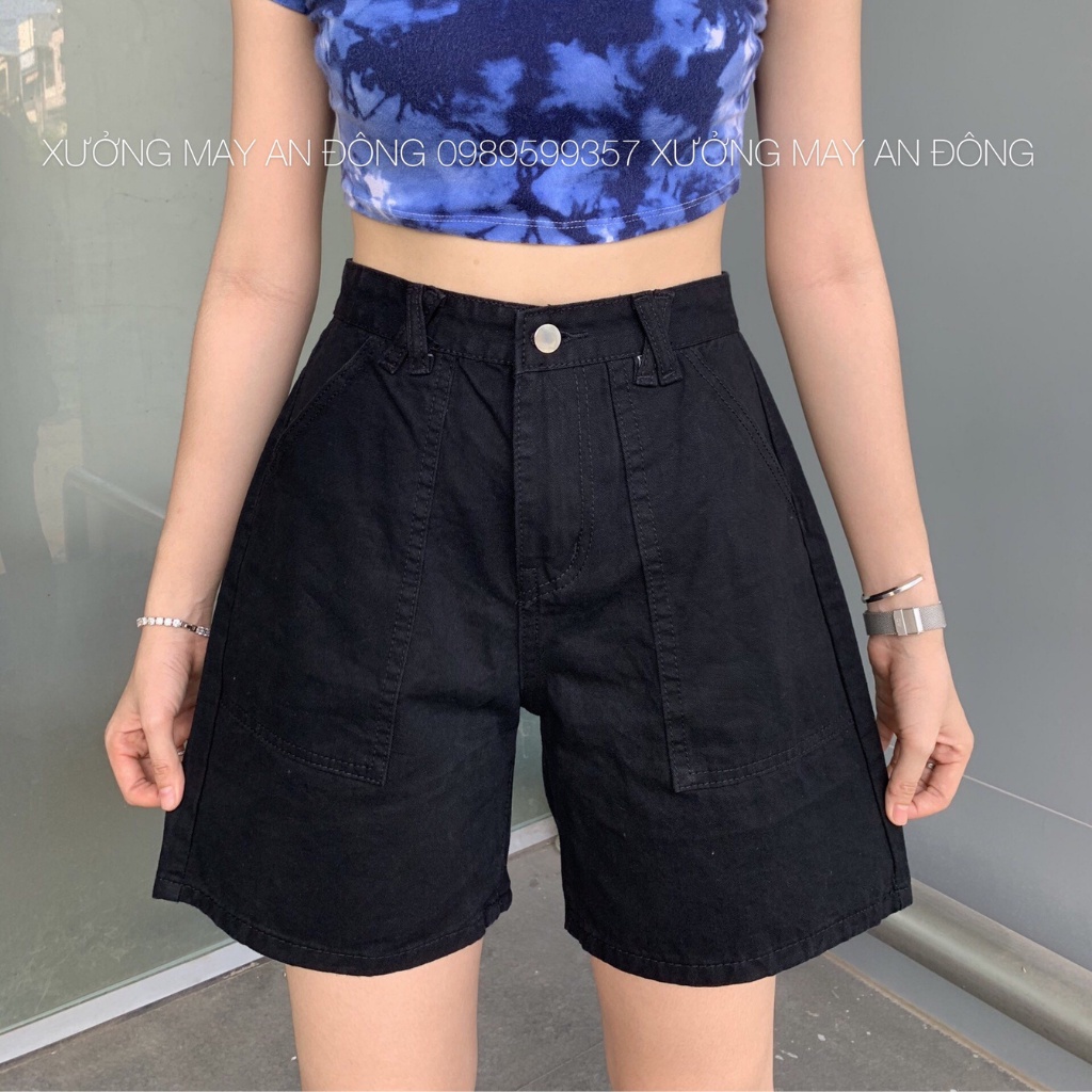 QUẦN SHORT KAKI NỮ- SHORT NỮ CAO CẤP FORM HÀN M001 HAI MÀU TRẮNG,ĐEN (KKDC)