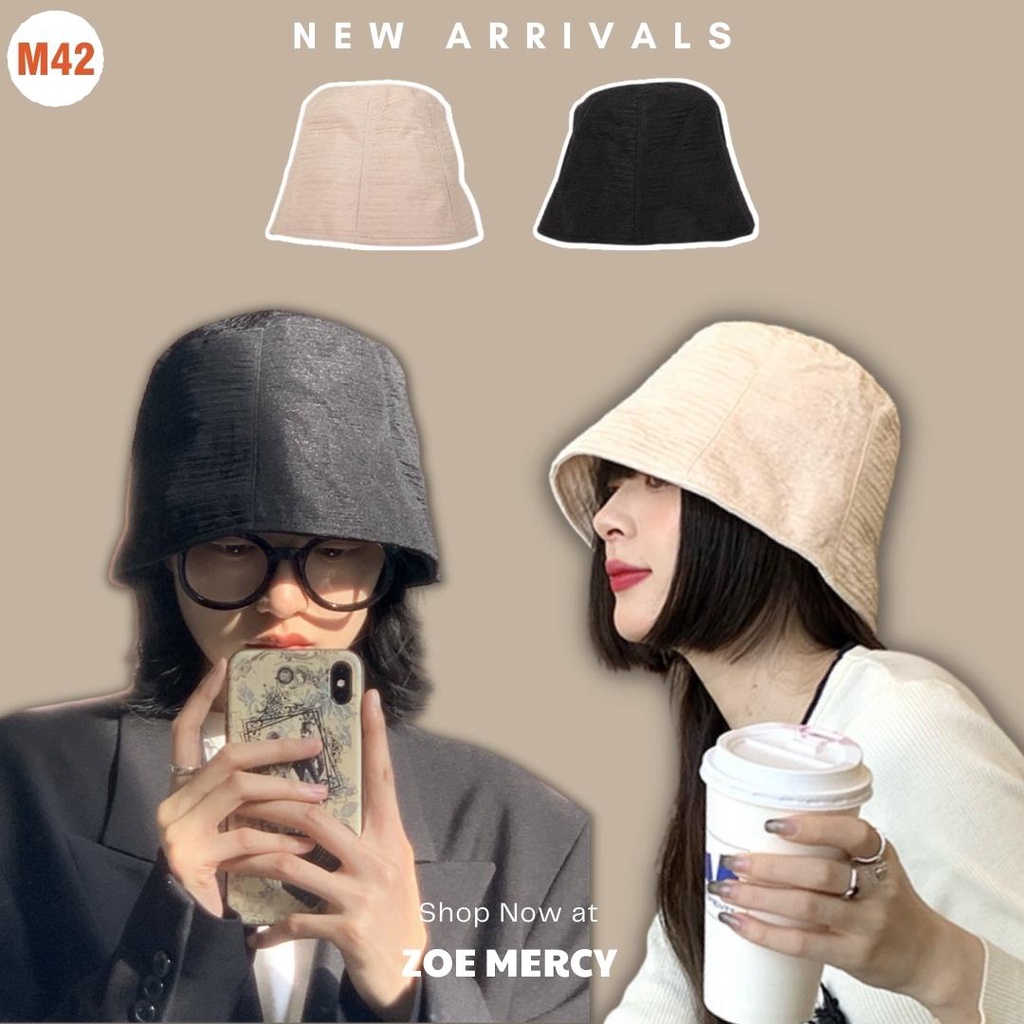 -🍊 Mũ nón bucket vải xô chống nắng phong cách Ulzzang