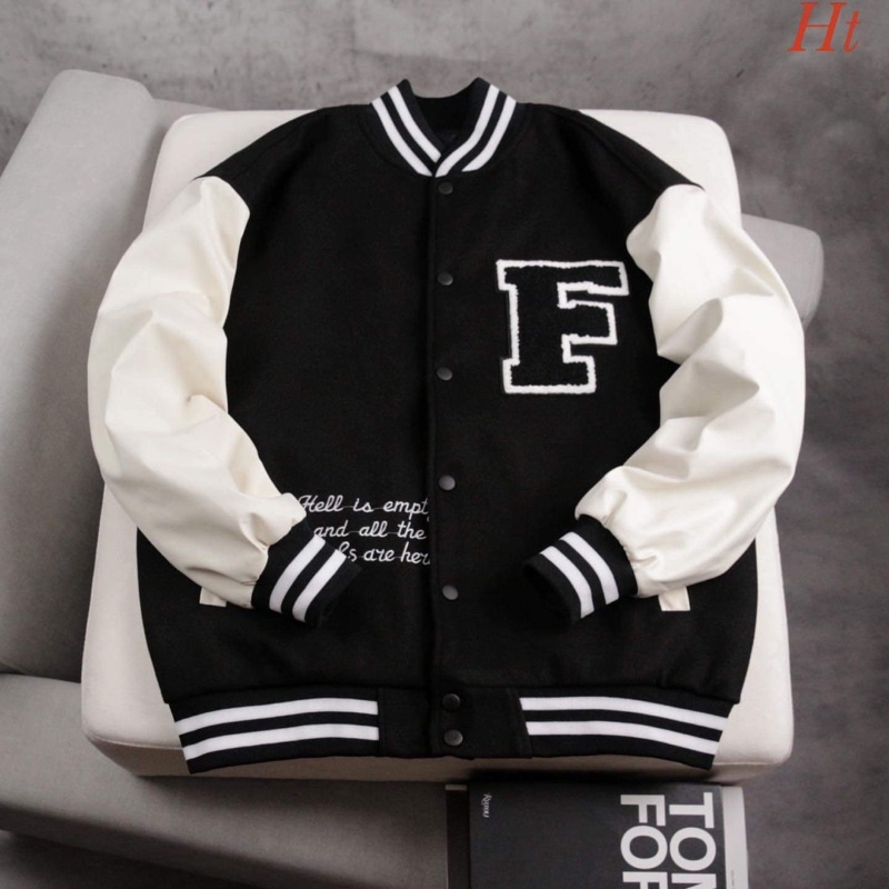 Áo bomber phối tay chữ F H2A768