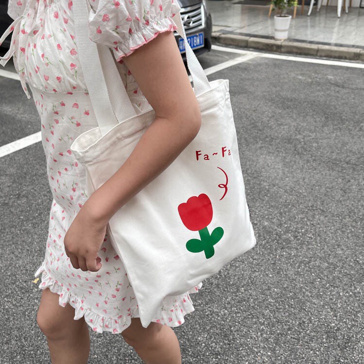 Túi Tote Vải Canvas In Hoa Tulip Xinh Xắn Phong Cách Thời Trang Ulzzang Hàn Quốc  MTT0026