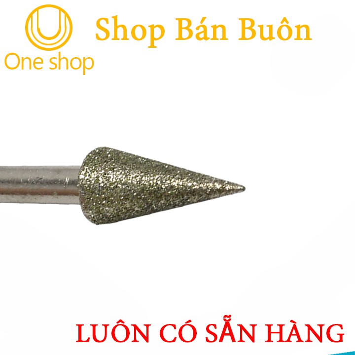 Đầu Mài kim Cương Mũi Nhọn Siêu Cứng Trục 6mm