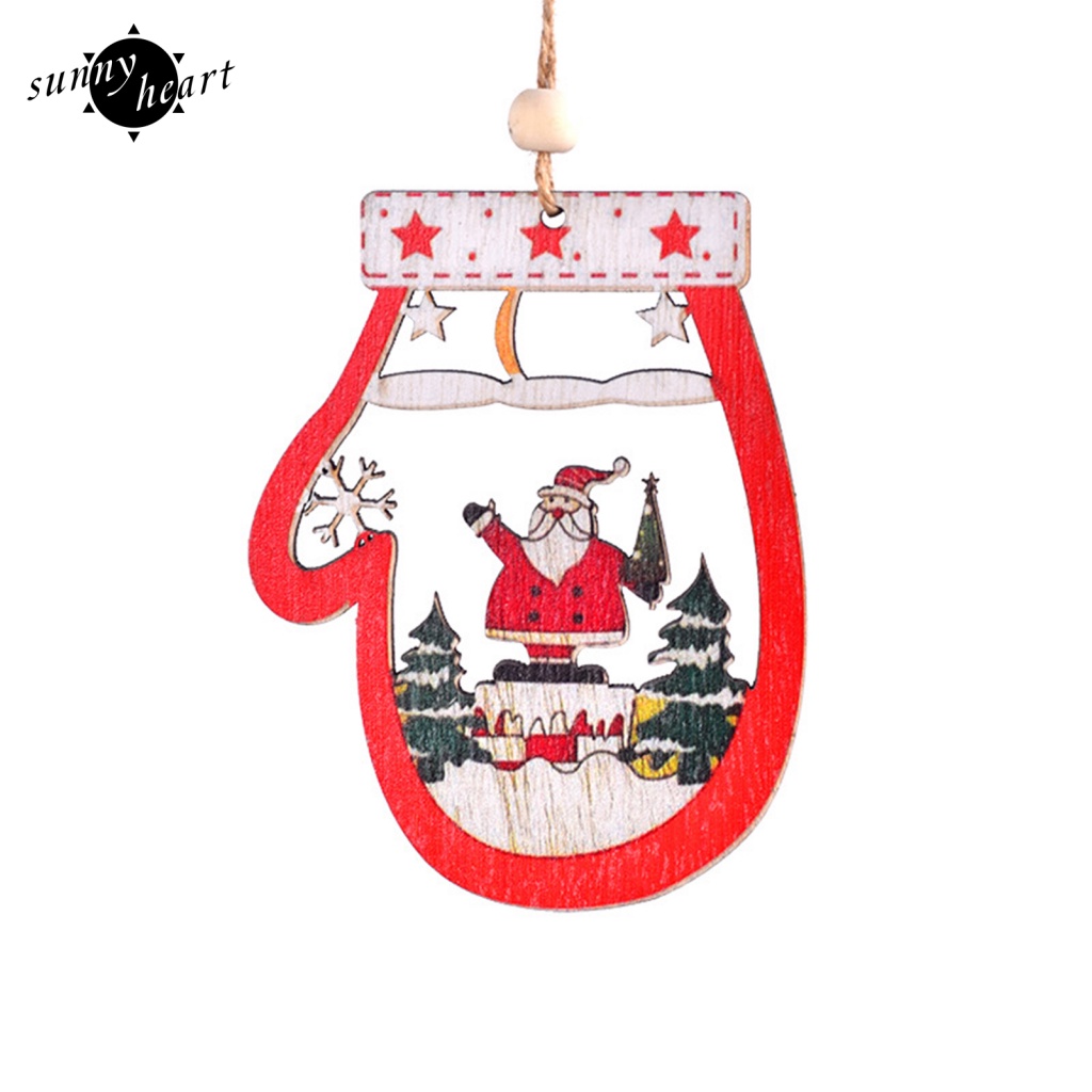 Sunnyheart Móc Treo Trang Trí Giáng Sinh Hình Ông Già Noel / Người Tuyết / Găng Tay Chống