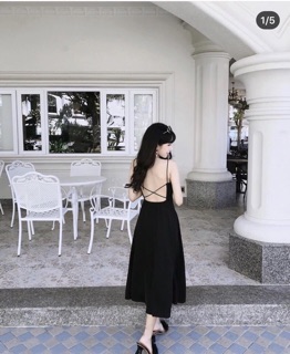 Đầm maxi đan dây lưng