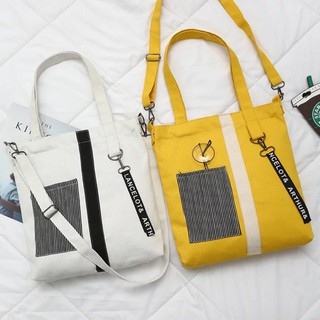 Túi tote vải Canvas đeo chéo  phong cách Hàn Quốc dễ thương