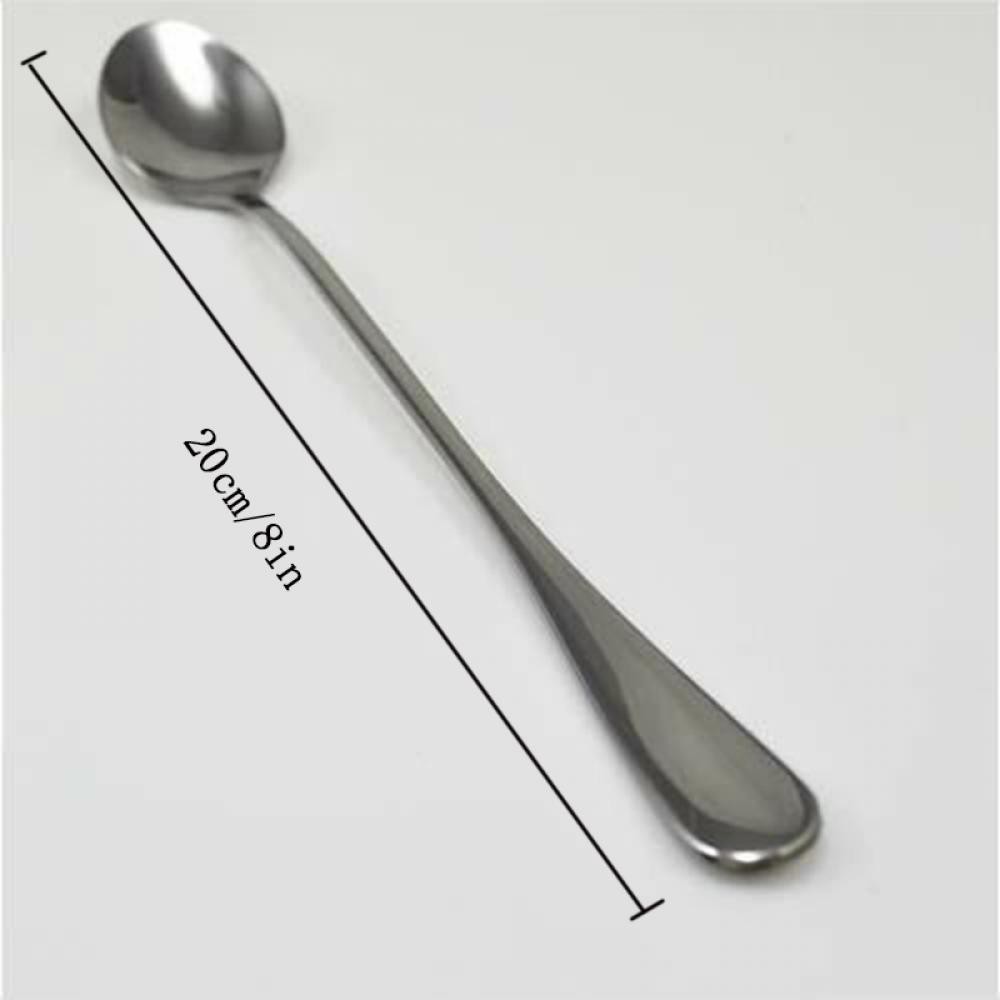 1 Piece New Stainless Steel Ice Tea Cream Long Handle Spoon Flatware Kitchenware Utensil