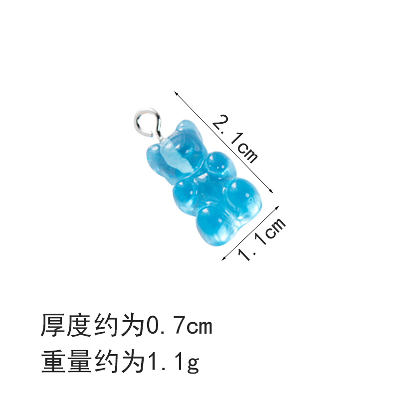 Set 10 Móc Khóa Điện Thoại Trong Suốt Hình Gấu Đáng Yêu