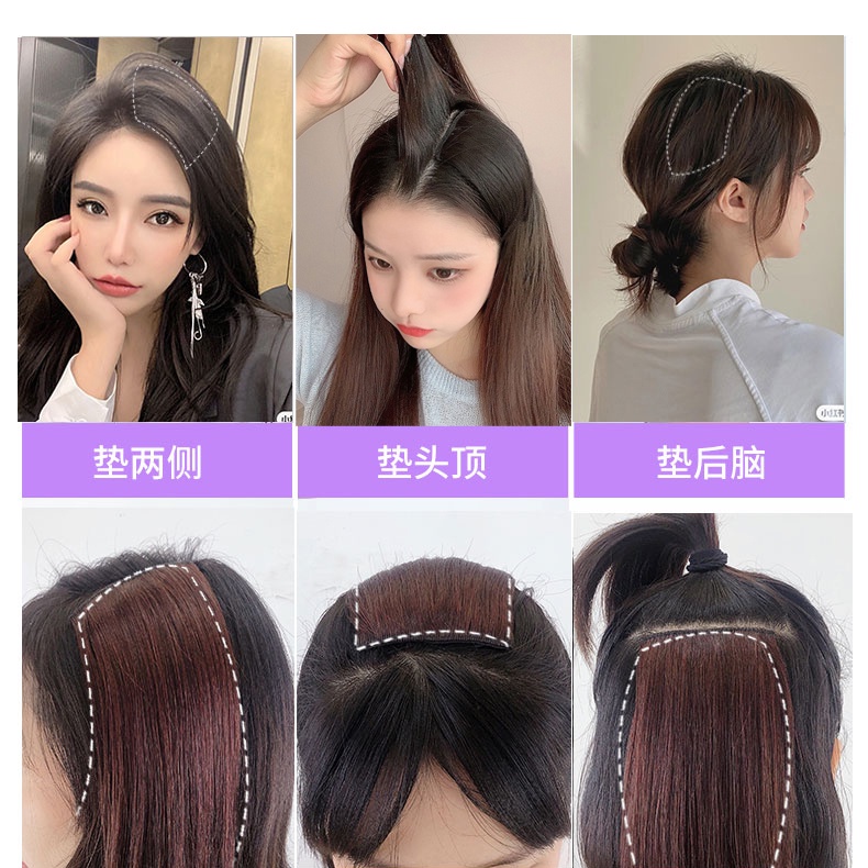 Miếng Dán Tóc Giả Từ Sợi Tổng Hợp Tự Nhiên Dạng Kẹp Tàng Hình