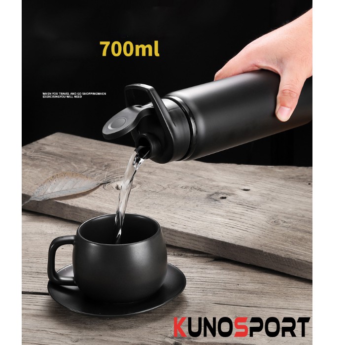 Bình đựng nước thể thao kuno sport dung tích 700 ML chất liệu thép không gỉ - KN14