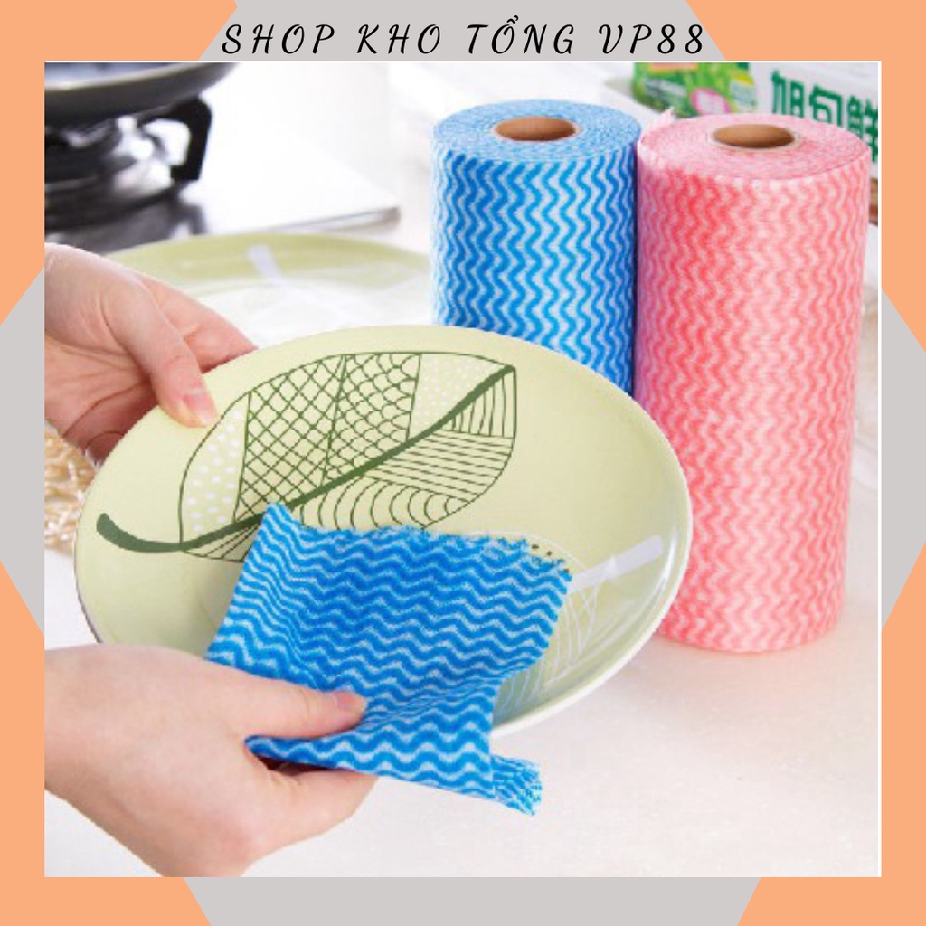 Cuộn 50 Khăn Lau Đa Năng Có Thể Tái Sử Dụng Sạch Sẽ, Tiết Kiệm - Cuộn 40 Khăn Lau Bếp Đa Năng 1434 Shop kho tổng vp88